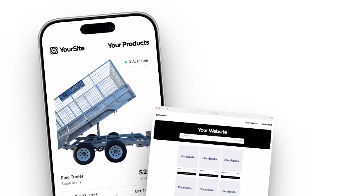 Lockii online booking widget embedded on a trailer hire website